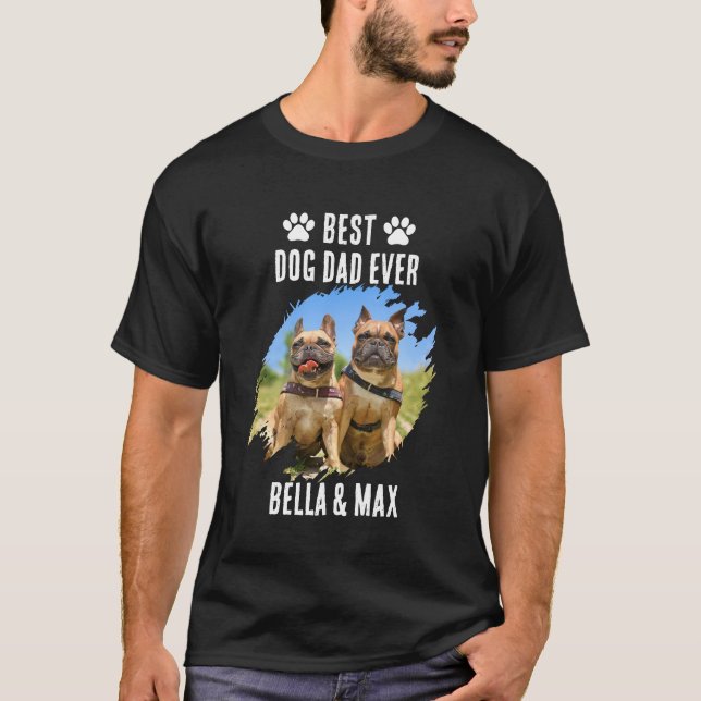 Camiseta Melhor Pai de Cães com Nomes de Cães e Foto (Frente)