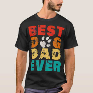 Camiseta Melhor Pai De Cães Dia de os pais De Estilo Retroa