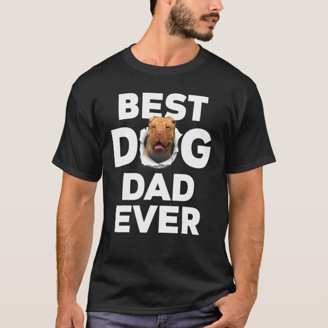 Camiseta Melhor Pai De Cães Nunca Shar Pei (Frente)