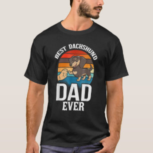 Camiseta Melhor Pai De Cão Alguma Vez Dachshund Retro Vinta