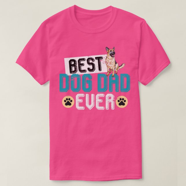 Camiseta Melhor Pai De Cão German shepherd Nunca (Frente do Design)
