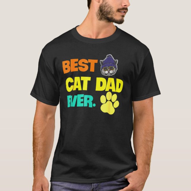 Camiseta Melhor Pai de Cat Vintage (Frente)