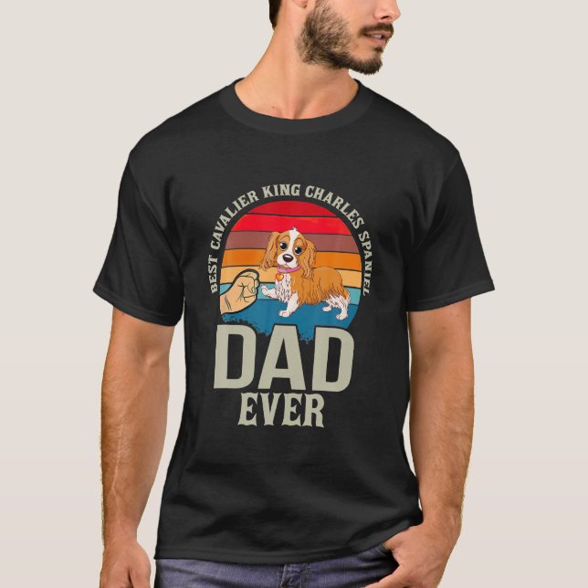 Camiseta Melhor Pai de Cavalier King Charles Spaniel Já Mui (Frente)