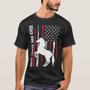 Camiseta Melhor Pai de Cavalo de Sempre Bandeira Americana 