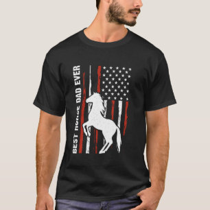 Camiseta Melhor Pai de Cavalo de Todos os Tempos Bandeira d