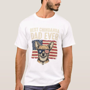 Camiseta Melhor Pai de Chihuahua de Sempre Desenho Patrióti