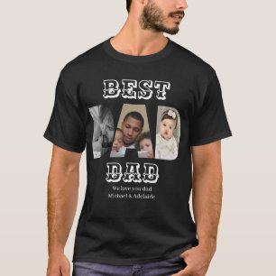 Camiseta Melhor Pai de Colagem de Fotografias do Dia de os 