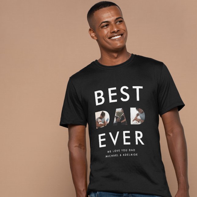 Camiseta Melhor Pai de Colagem de Fotografias do Dia de os  (Criador carregado)