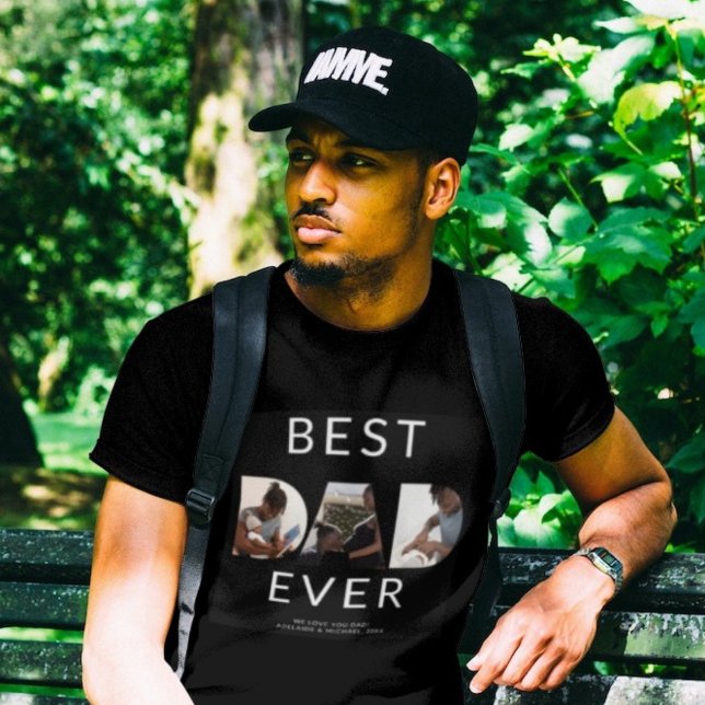 Camiseta Melhor Pai de Colagem de Fotografias do Dia de os  (Criador carregado)