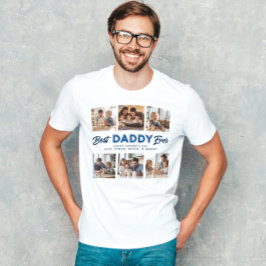 Camiseta Melhor Pai de Colagem de Fotografias do Dia de os