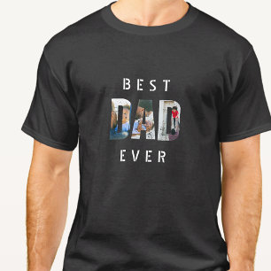 Camiseta Melhor Pai de Colagem de Fotografias do Dia de os 