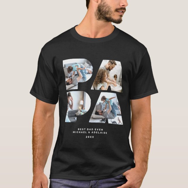 Camiseta Melhor Pai De Colagem De Fotos Para Papa, Dia de o (Frente)