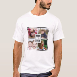 Camiseta Melhor Pai De Colagem De Fotos Personalizado Nunca