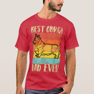 Camiseta Melhor Pai De Corgi Já Design Retro Vintage Sunset