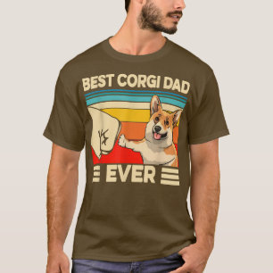 Camiseta Melhor Pai de Corgi já Retroativo Vintage 60s 70s