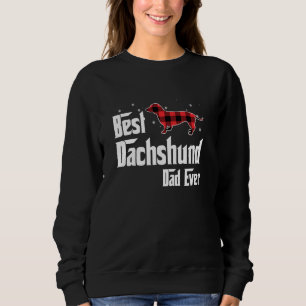 Camiseta Melhor Pai De Dachshund De Natal De Xadrez Vermelh