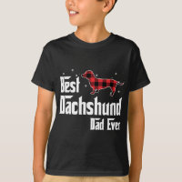 Melhor Pai De Dachshund De Natal De Xadrez Vermelh