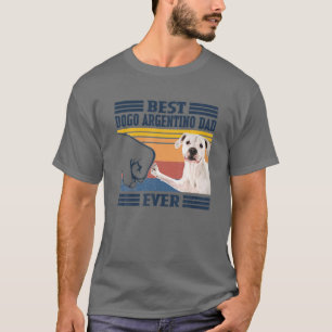 Camiseta Melhor Pai de Dogo Argentino Alguma Vez Vintage Di