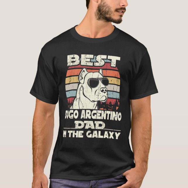 Camiseta Melhor Pai De Dogo Argentino Na Galáxia (Frente)
