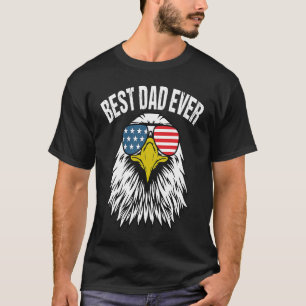 Camiseta Melhor Pai de Eagle Patriótica Face EUA Bandeira P