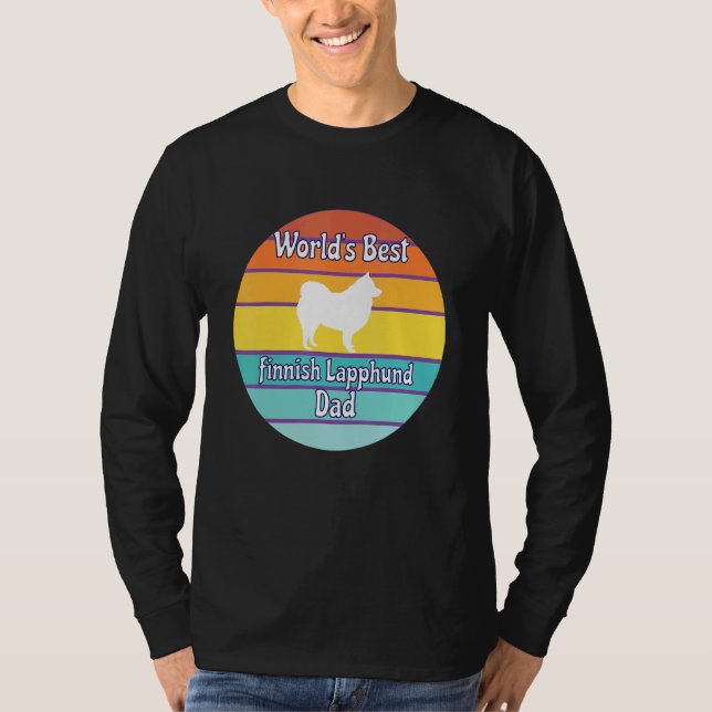 Camiseta Melhor Pai de Finnish Lapphund do Mundo (Frente)