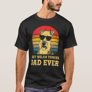 Camiseta Melhor Pai de galês Terrier Nunca Cachorro Retro V
