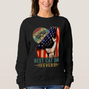 Camiseta Melhor Pai De Gato Alguma Vez Dia Pai Patriótico A