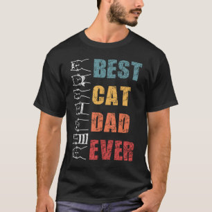 Camiseta Melhor Pai De Gato Alguma Vez Retroativo Vintage C