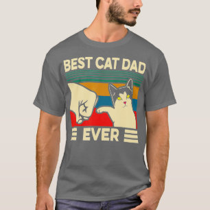 Camiseta Melhor Pai De Gato Alguma Vez Vintage Men Bump Dia