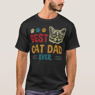 Camiseta Melhor Pai De Gato Alguma Vez Vintage Retro Cat Pa