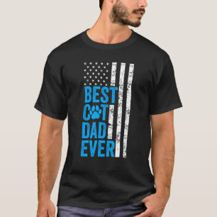 Camiseta Melhor Pai de Gato Americano Bandeira do Gato   Pa