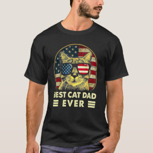 Camiseta Melhor Pai de Gato Antigo Já Existiu Bandeira Amer