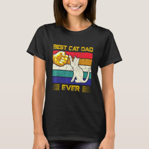 Camiseta Melhor Pai De Gato Com Vintage Retroativa Para Hom