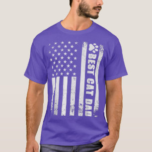 Camiseta Melhor Pai De Gato De Bandeira Americana Camo T Pa