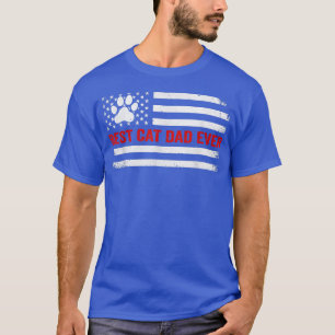 Camiseta Melhor Pai De Gato De Bandeira Americana Que Sobe 