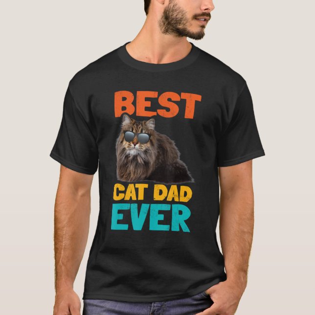 Camiseta Melhor Pai De Gato De Cachorro De Cabelos De Cabel (Frente)