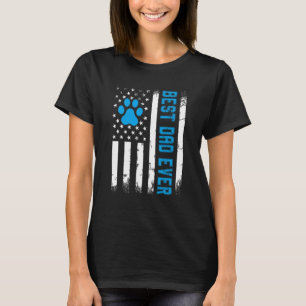 Camiseta Melhor Pai de Gato de Cão Nunca Bandeira Americana