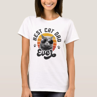 Camiseta Melhor Pai De Gato De Dia de os pais De Pai Engraç