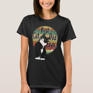 Camiseta Melhor Pai De Gato De Dia de os pais Tuxedo Retrô