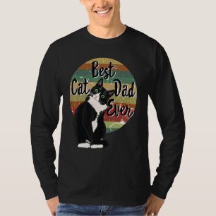 Camiseta Melhor Pai De Gato De Dia de os pais Tuxedo Retrô 
