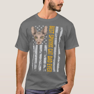 Camiseta Melhor Pai de Gato de Espingarda EUA Bandeira amer