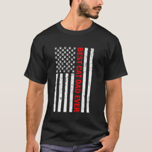 Camiseta Melhor Pai de Gato de Todos os Tempos Bandeira Ame