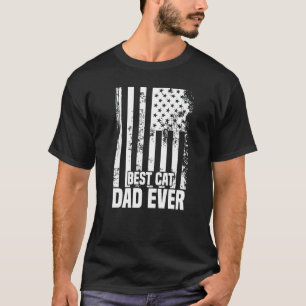 Camiseta Melhor Pai de Gato de Todos os Tempos Bandeira Ame