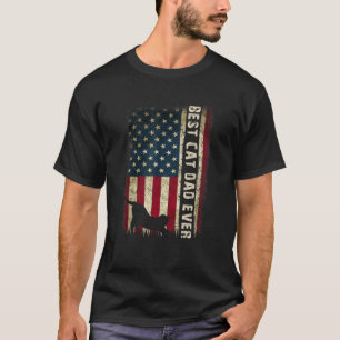 Camiseta Melhor Pai de Gato de Todos os Tempos Bandeira Ame