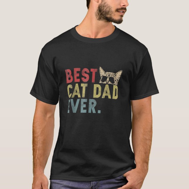 Camiseta Melhor Pai de Gato de Todos os Tempos Para o Papai (Frente)