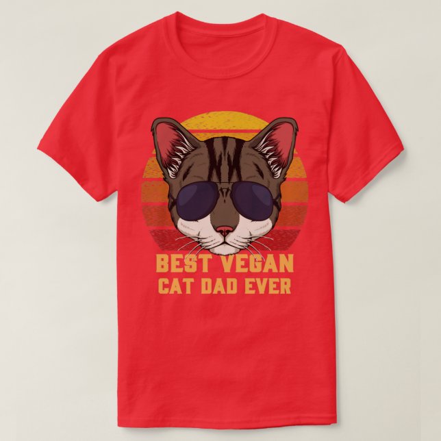 Camiseta Melhor Pai De Gato De Vegan Nunca (Frente do Design)