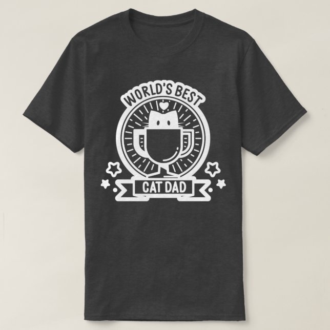 Camiseta Melhor Pai de Gato do Mundo4 (Frente do Design)