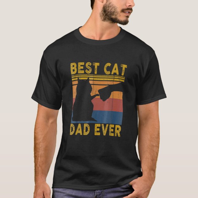Camiseta Melhor Pai De Gato Nunca Antes Pai De Gato Pai S (Frente)