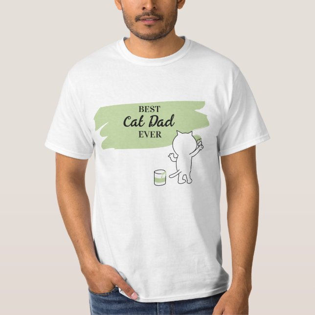 Camiseta Melhor Pai de Gato Nunca Camisa-T Masculina (Frente)