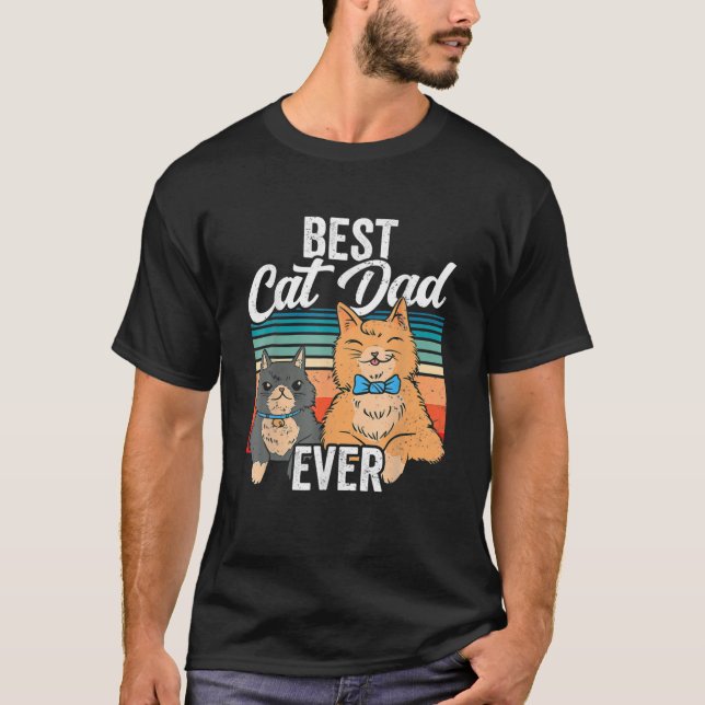Camiseta Melhor Pai de Gato Nunca Mais Engraçado Presente d (Frente)